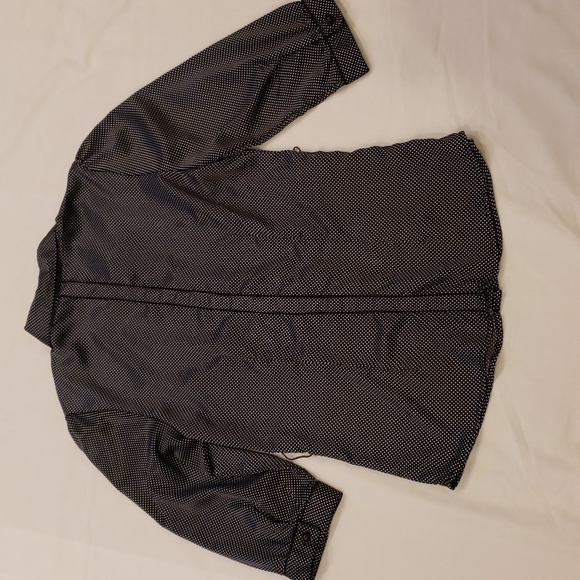 Black & White Polka-dot button-down belted Blouse w/ 3/4 sleeve size:M - Picture 2 of 15